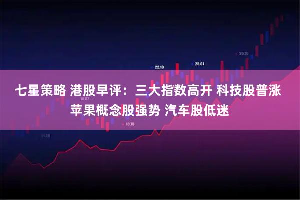 七星策略 港股早评：三大指数高开 科技股普涨 苹果概念股强势 汽车股低迷